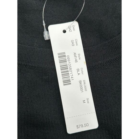 NWT J. Crew Womens Black Merino Wool Crew Neck Knitted Pullover Sweater Size M - Picture 3 of 9